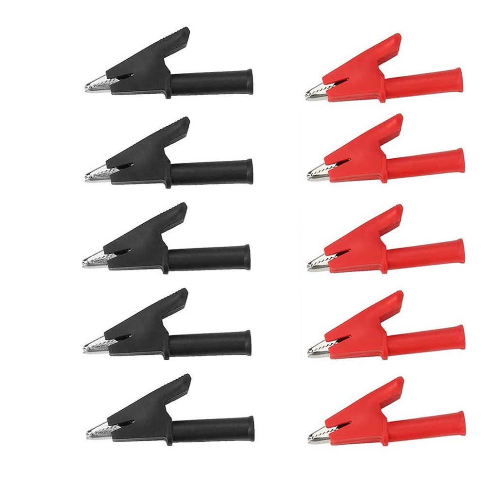10PCS Fully Insulated Crocodile Clips for Electrical Testing and Jumpers