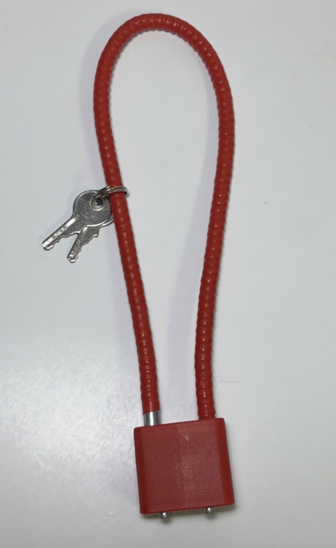(Set Of 2) Red Cable Gun Lock ~ Two Keys ~ 30mm