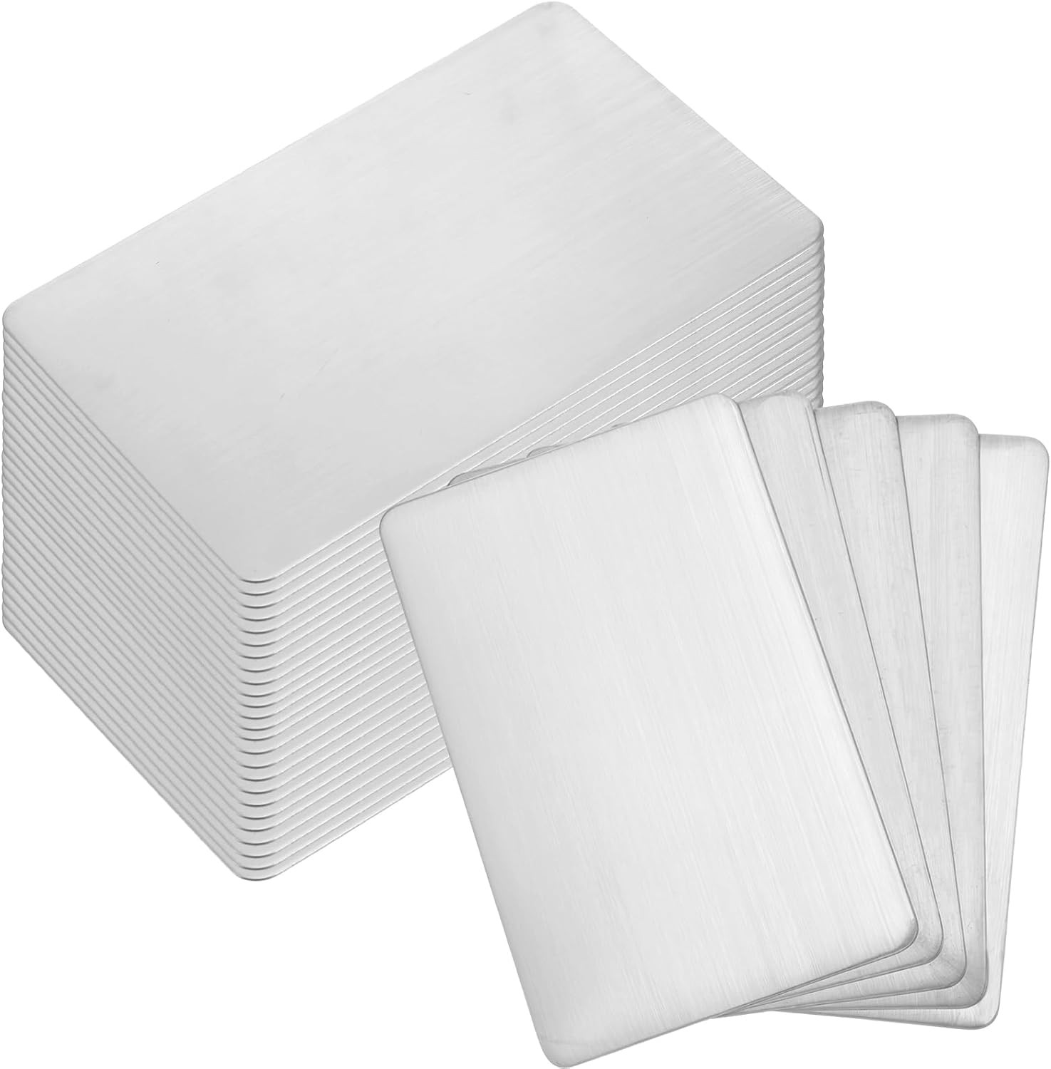 30 Pack Blank Stainless Steel Business Cards Metal Laser Engraving DIY 86x54mm