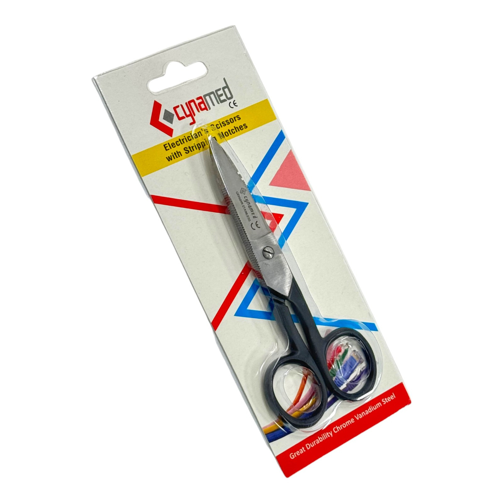 Electrical Wire Cutting and Stripping Scissors 5.25in,Black & Blue - Set of 2
