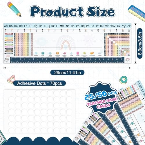 Pack Boho Desk Name Tags for Classroom, Student Name Plates | Boho Classroom 50
