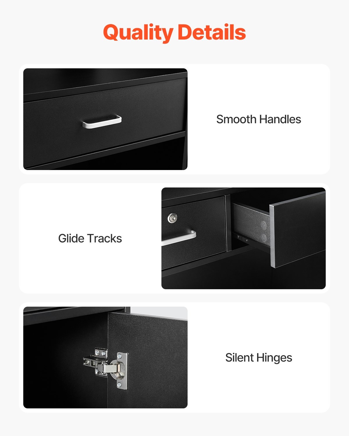 Reception Desk, 47 Inch Rectangular Front Counter Table, Office Reception
