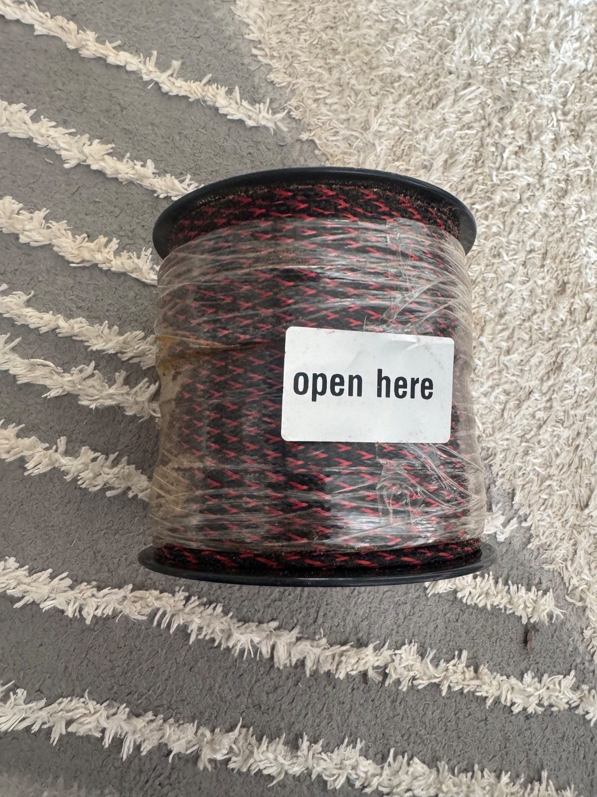 100ft 1" Expandable Braided Sleeving Black/ Red Alex Tech cable sleeve