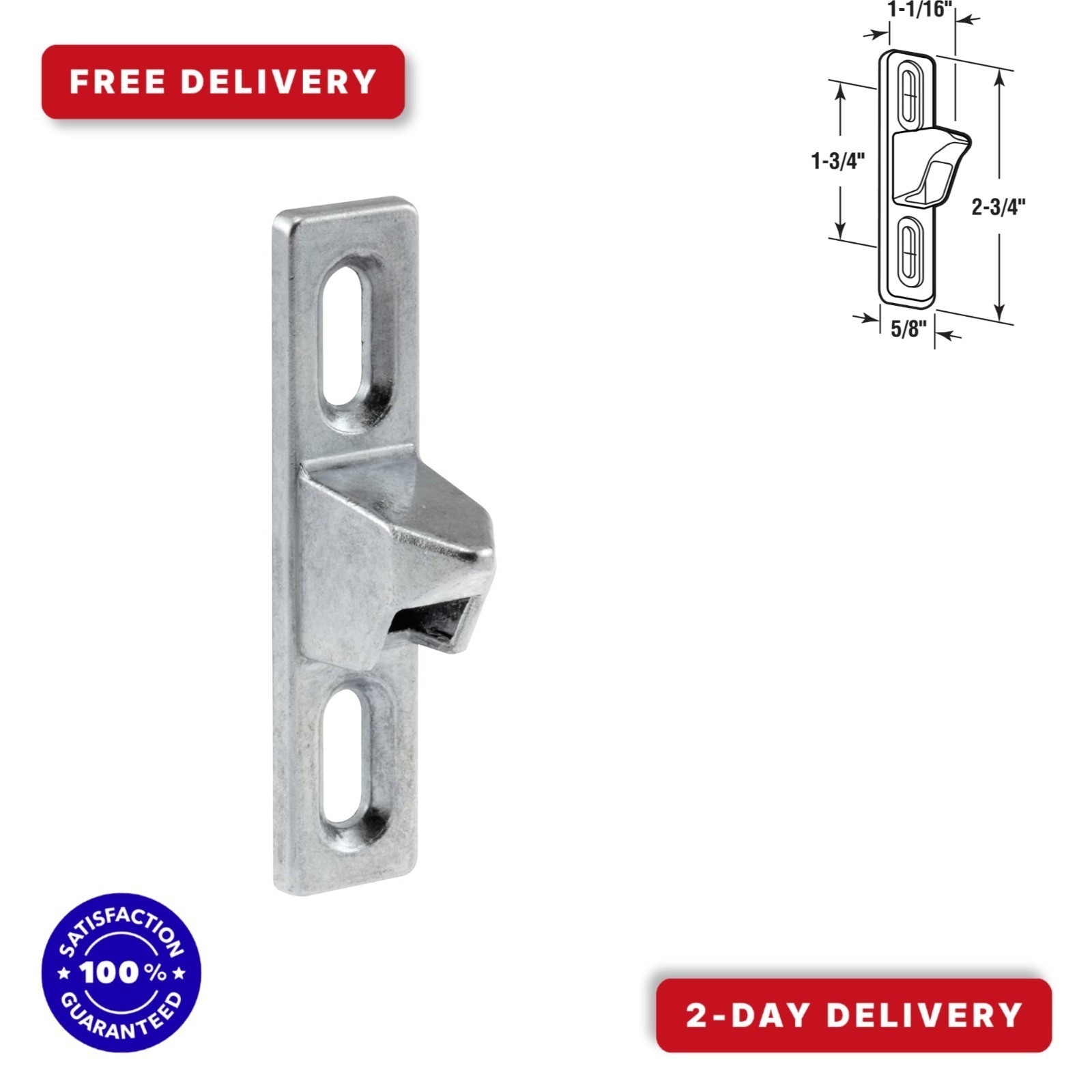 PRIME-LINE MP2082 Sliding Door Keeper, Chrome Plated, 2 Count