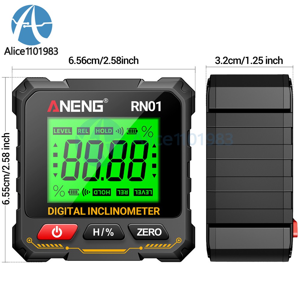 ANENG Magnetic Digital Level Box LCD Angle Finder Protractor Inclinometer Gauge