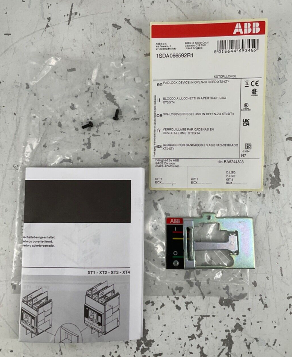 NEW ABB KXTCPLLOPCL PADLOCK DEVICE IN OPEN/CLOSED XT2-XT4