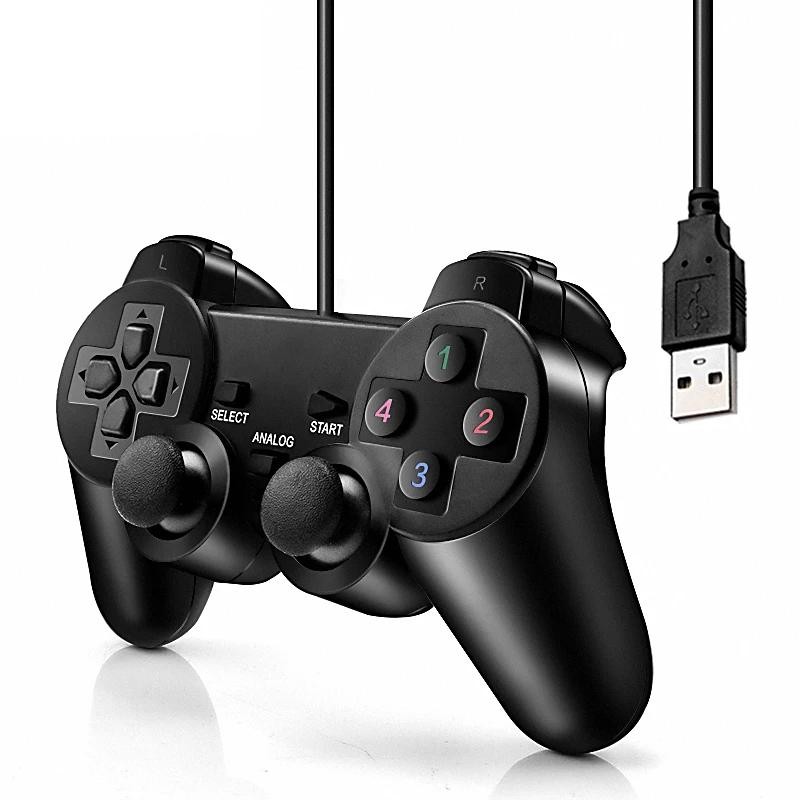 USB Wired PC Game Controller Vibration Plug & Play for Windows Laptop