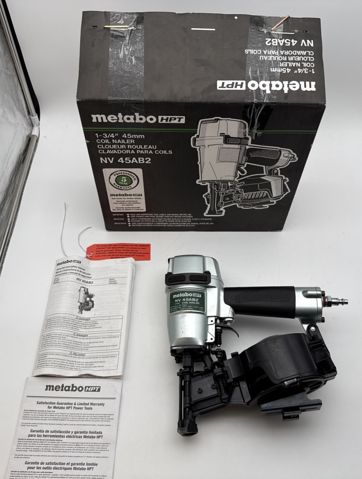 Metabo HPT NV45AB2 7/8- 1-3/4 Coil Roofing Nailer