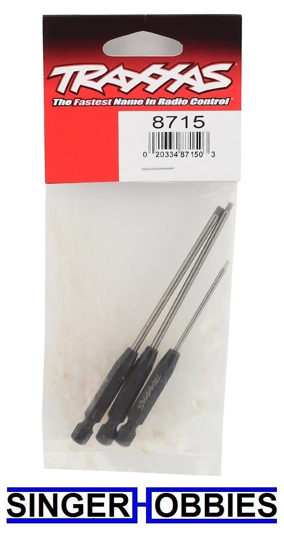 Traxxas 8715 Speed Bit Set hex driver 3-piece straight 1.5mm, 2.0mm, 2.5mm TRA1