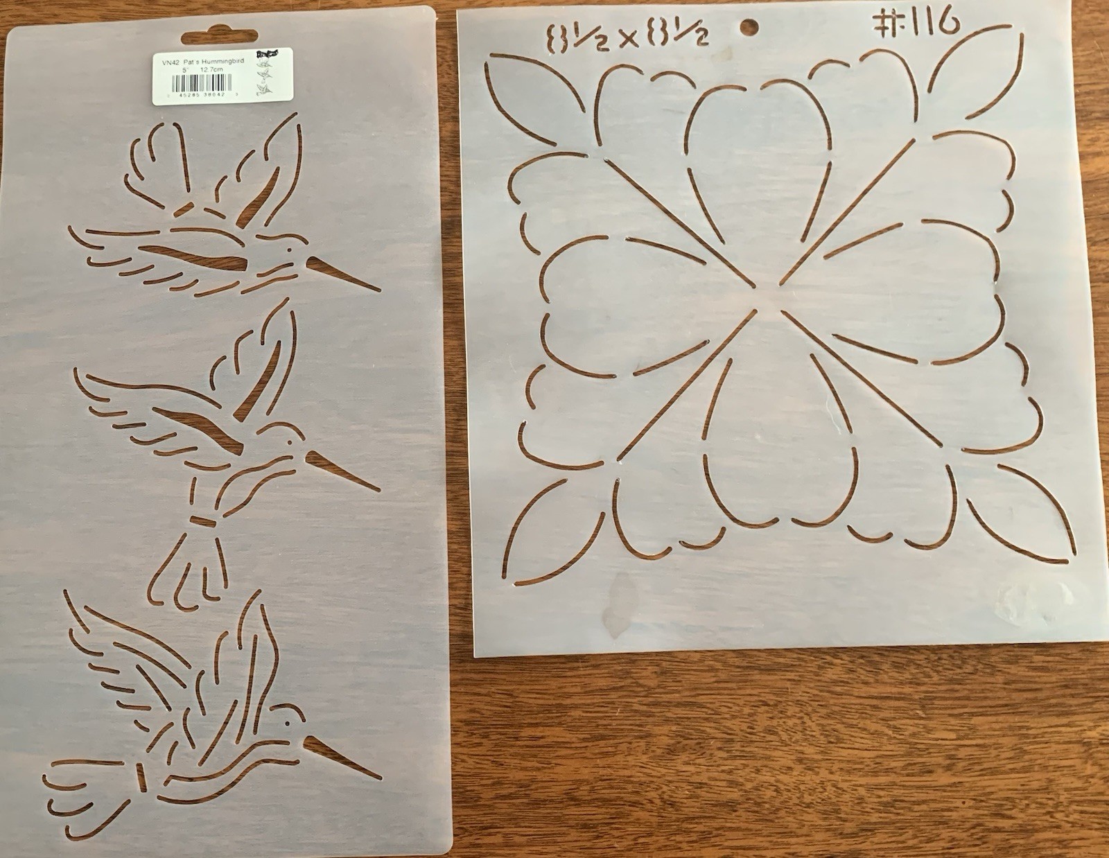 Two Quilting Templates Stencils