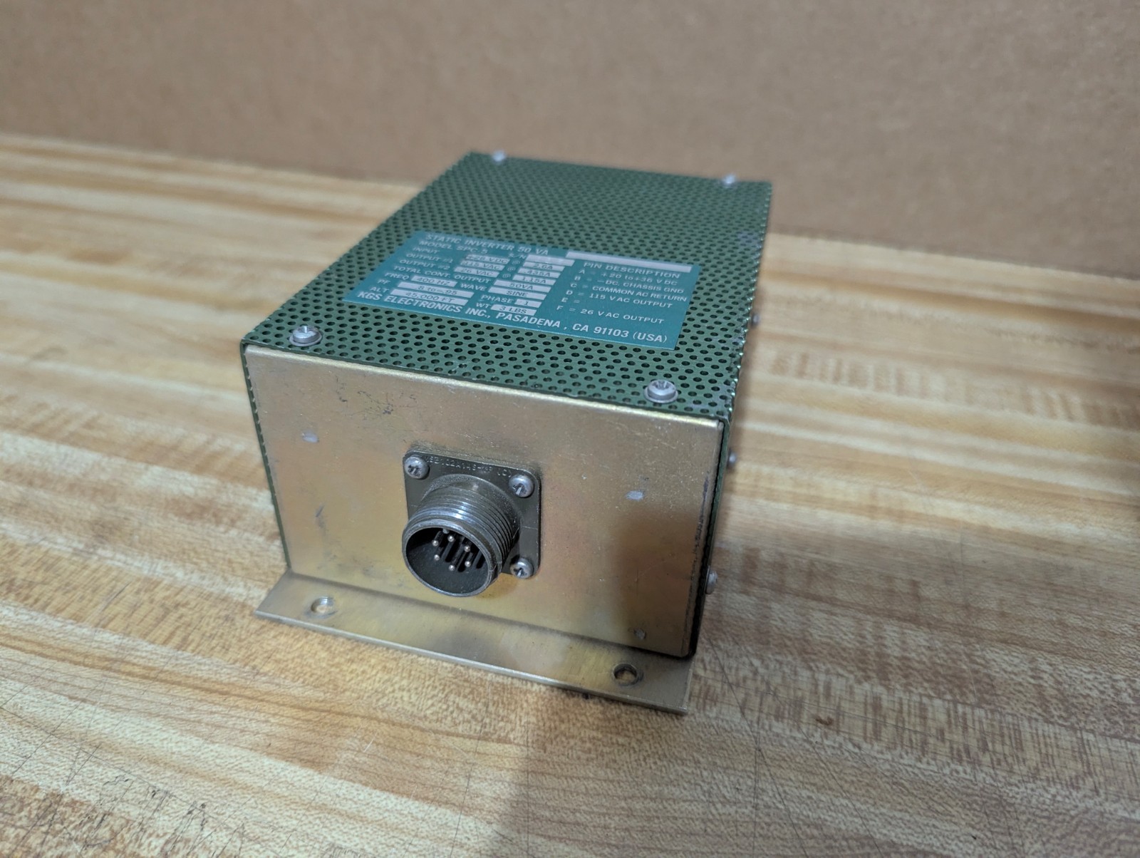 KGS Static Inverter FAA TSO-C73 SPC-5 28V to 115/26V 400Hz Guaranteed