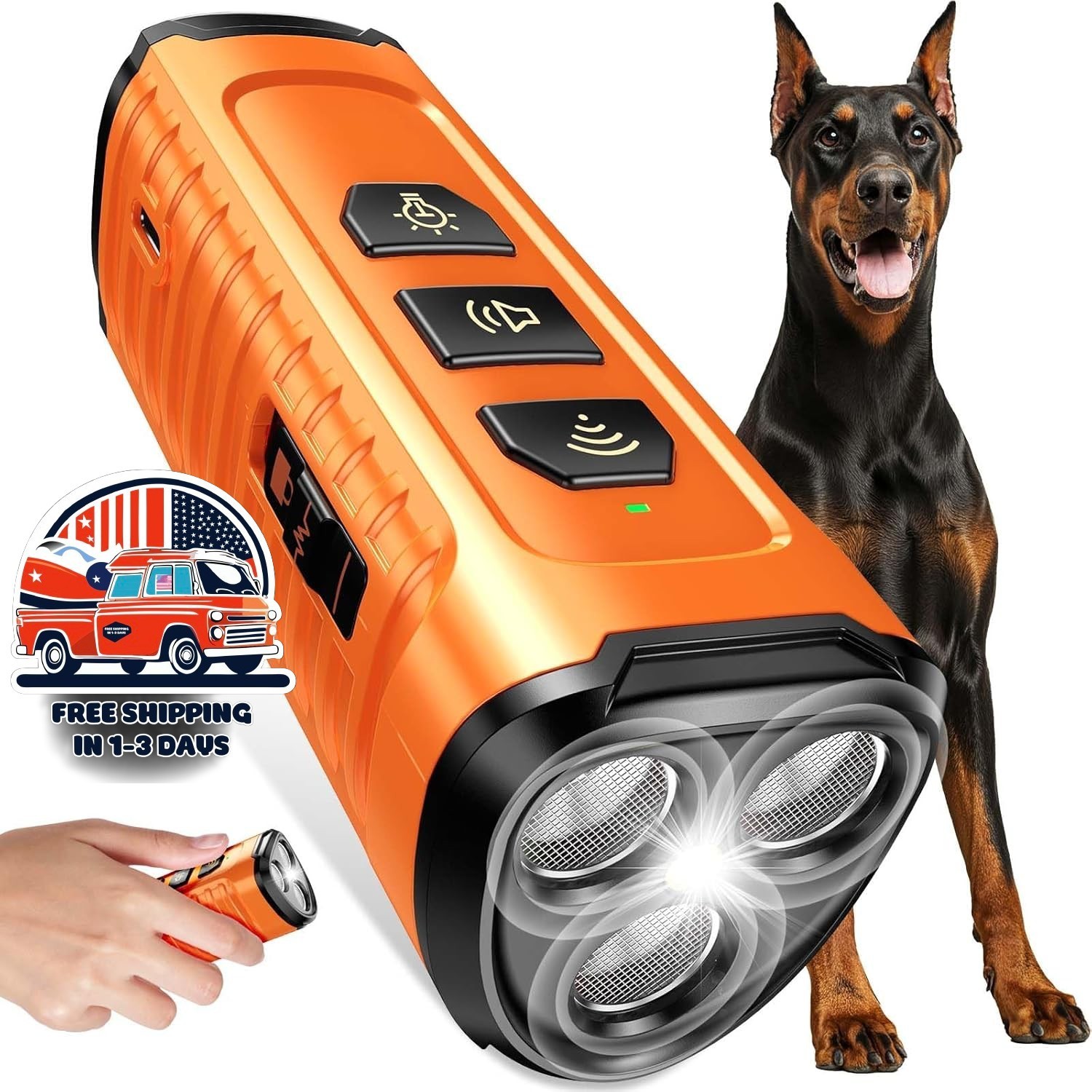 Antiladrido Ultrasónico Dispositivo De Entrenamiento Para Perros Repelente Led