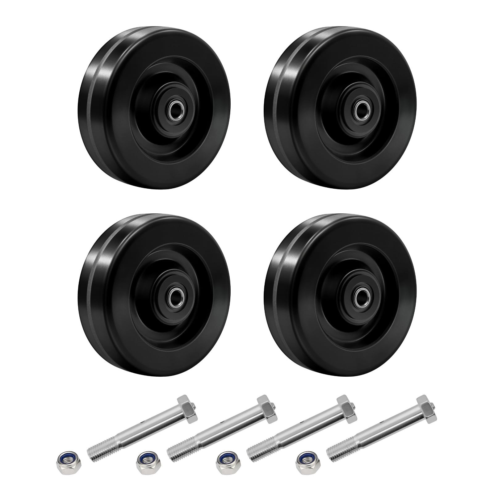 6x2 Caster Wheels, Phenolic Wheel, Trailer Wheels- Set of 4 with Strong Capac...