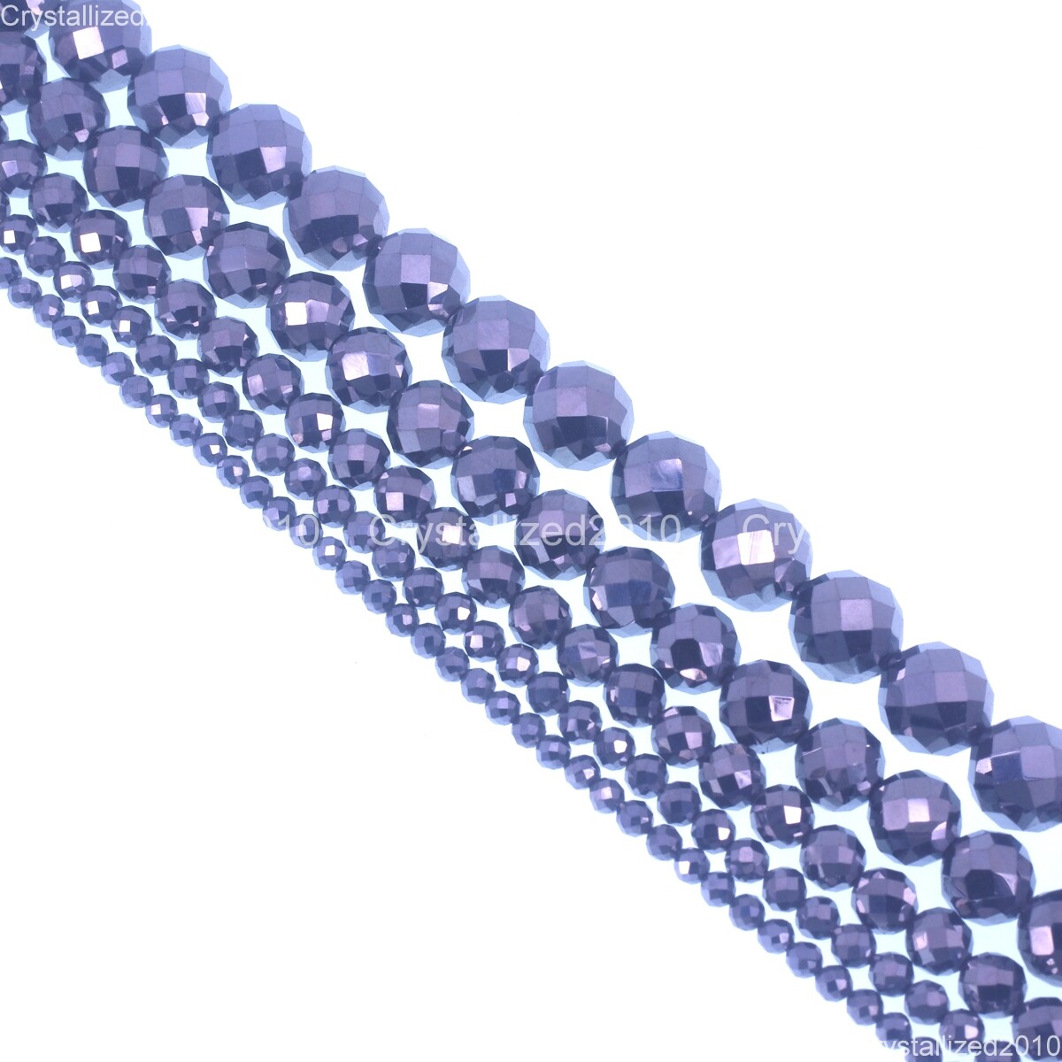 Natural Diamond Faceted Round Titanium Hertz Gemstones Beads 3mm 4mm 6mm 8mm 15"