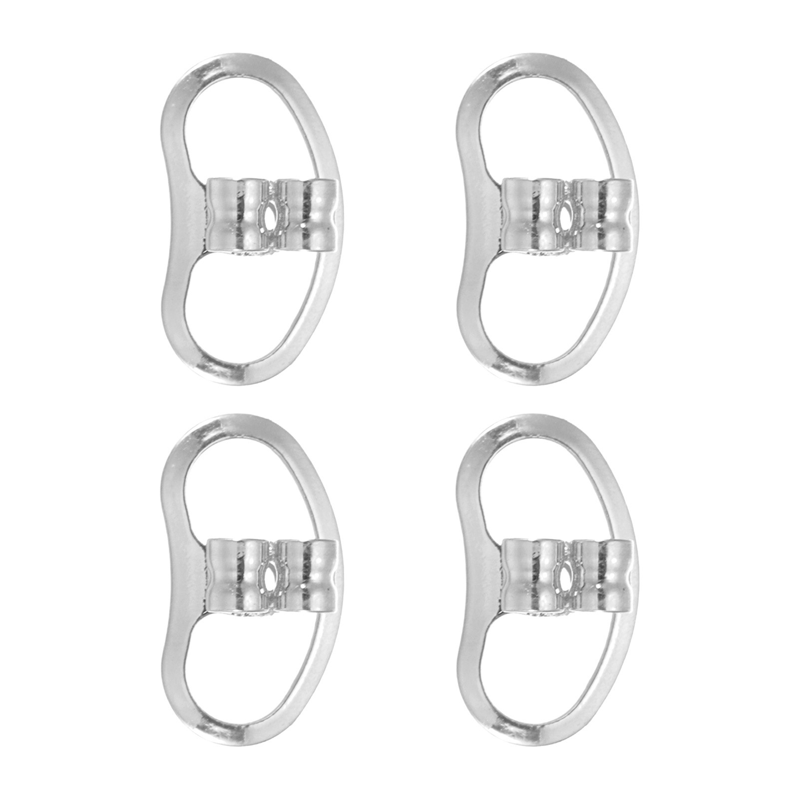 Earring Backs Support Lifter w/ Butterfly Locking(Silver Tone Pack of 4)