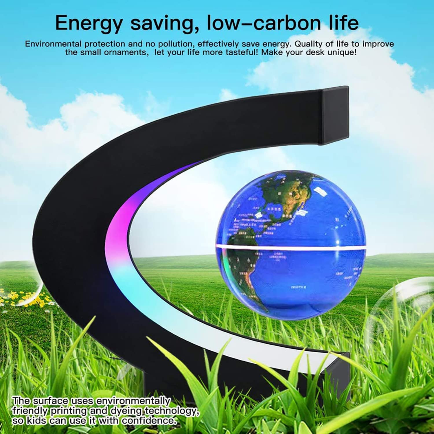 Magnetic Levitating Globe LED Floating World Map Light Gift for Men