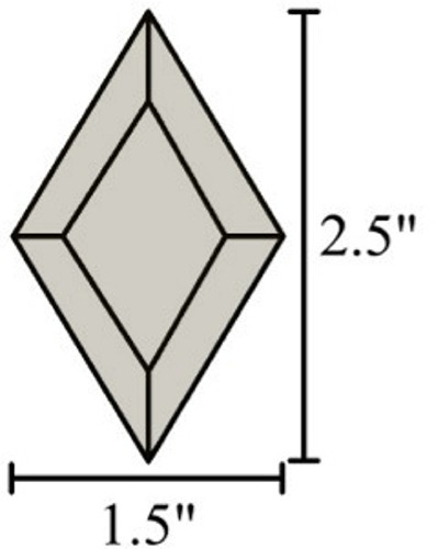 1.5x2.5 Diamond Bevels - GRAY - (5)
