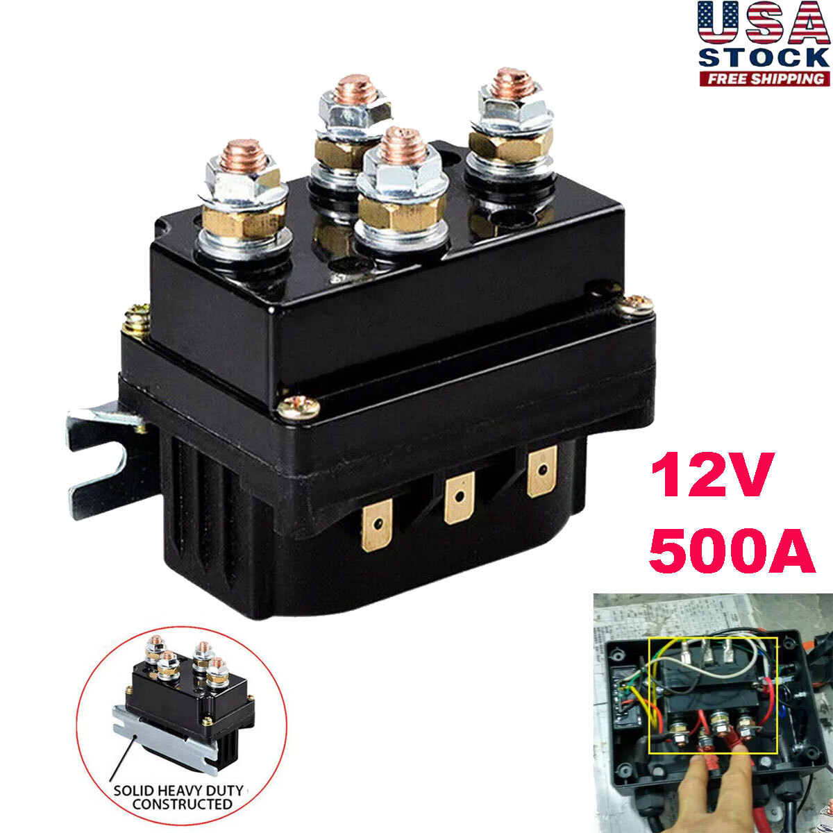 12V 500A Winch Solenoid Relay Controller Contactor 12000 LBS for Warn Badlands