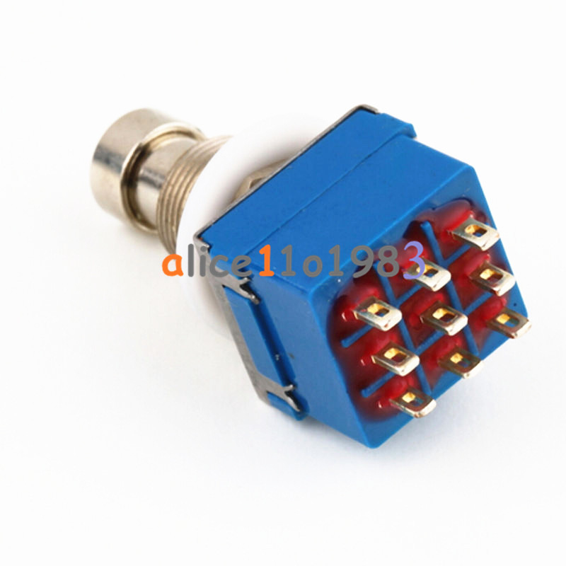 10PCS 9-Pin 3PDT Guitar Effects Pedal Box Stomp Foot True Bypass Metal Switch AL