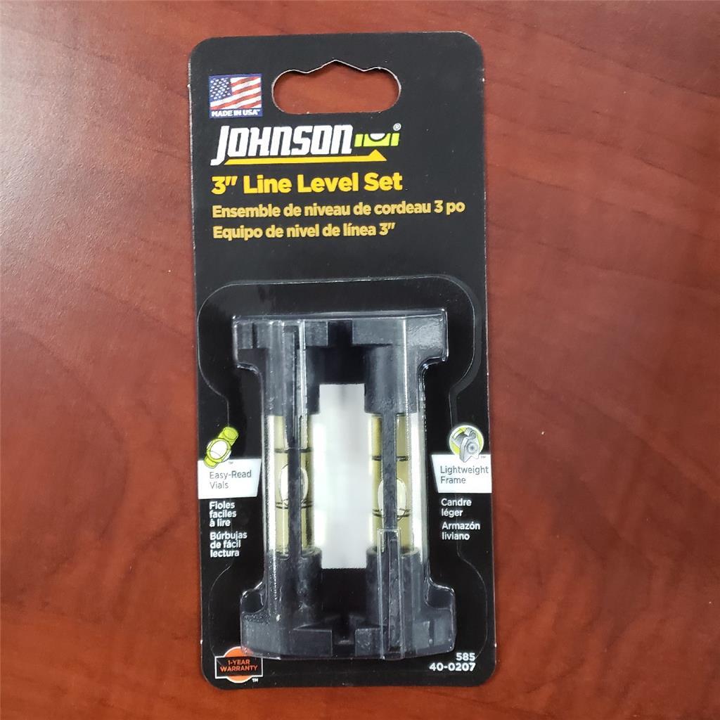 = Johnson 3" Line Level Set Easy Read Lightweight Frame 585 40-0207