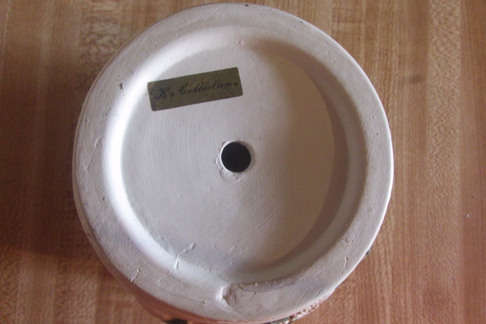 K's Collection Pottery Planter, 5" , Mistletoe, Pointsetta, & Star on eggshell