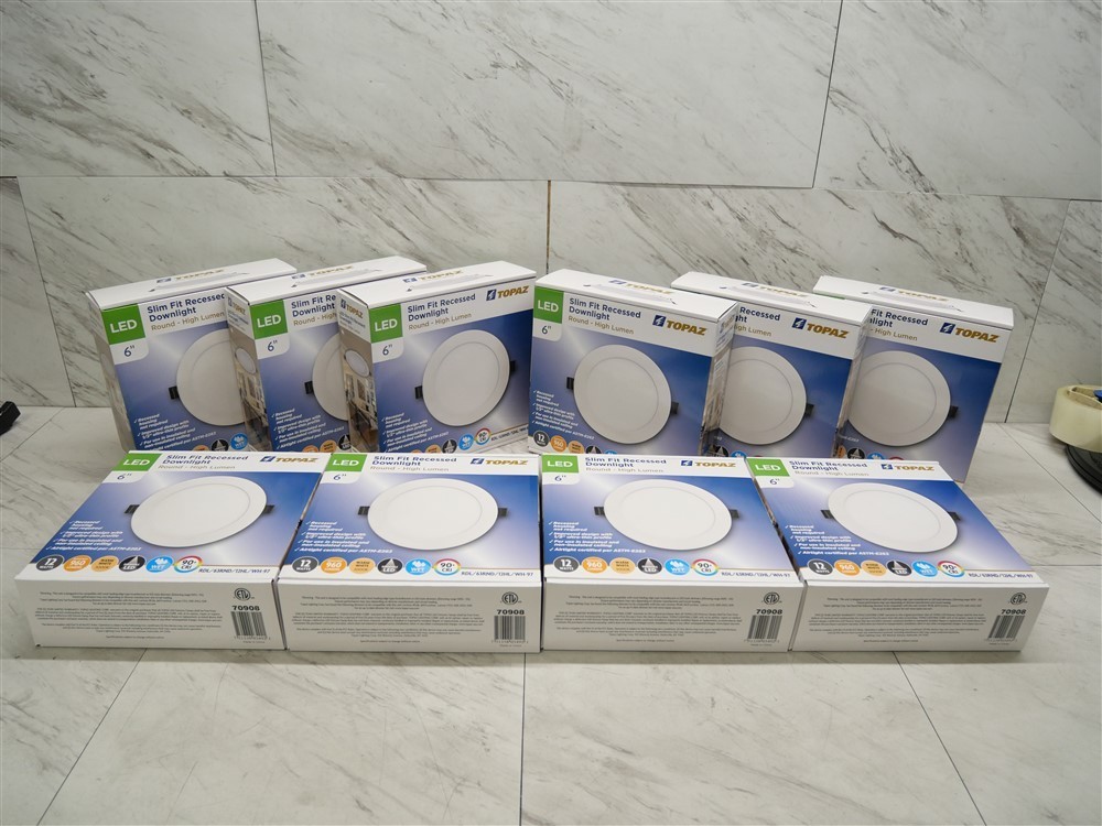 Lot of 10 NEW TOPAZ RDL/63RND/12HL/WH-97 Slim Fit Recessed Downlight 6" Round