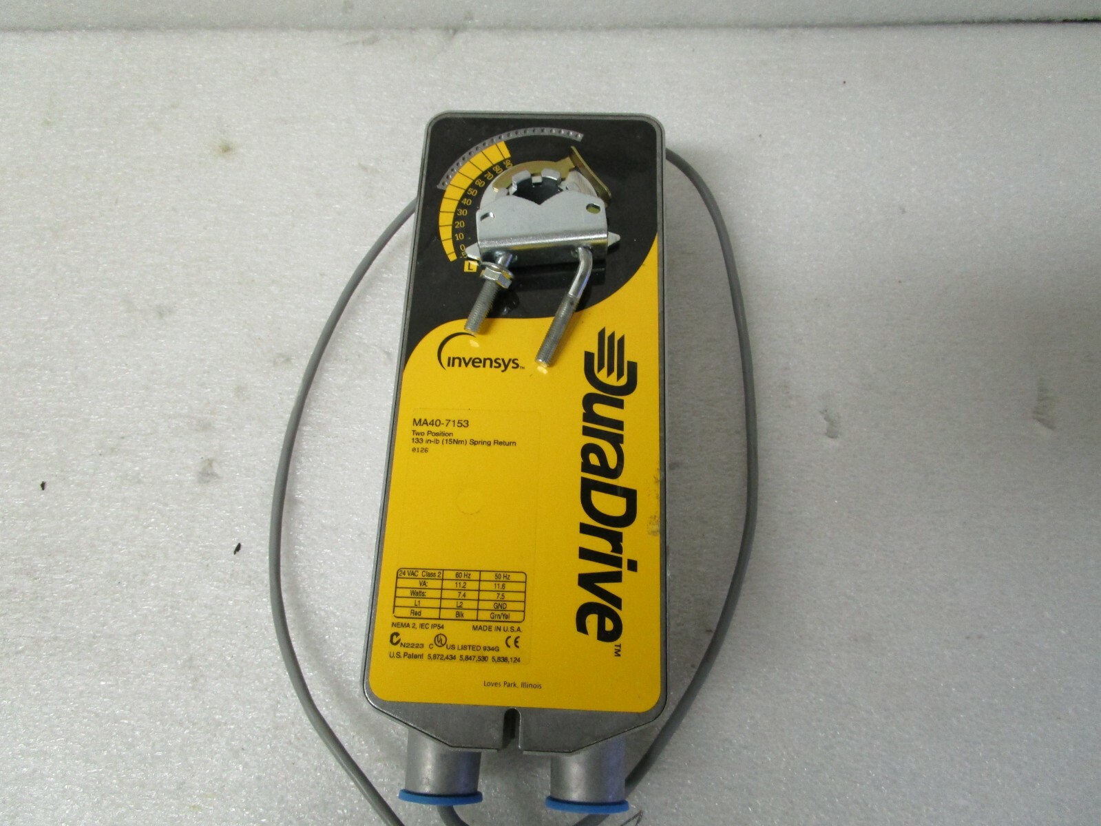 Schneider Invensys DuraDrive MA40-7153 Two Position Spring Return Actuator 24VAC