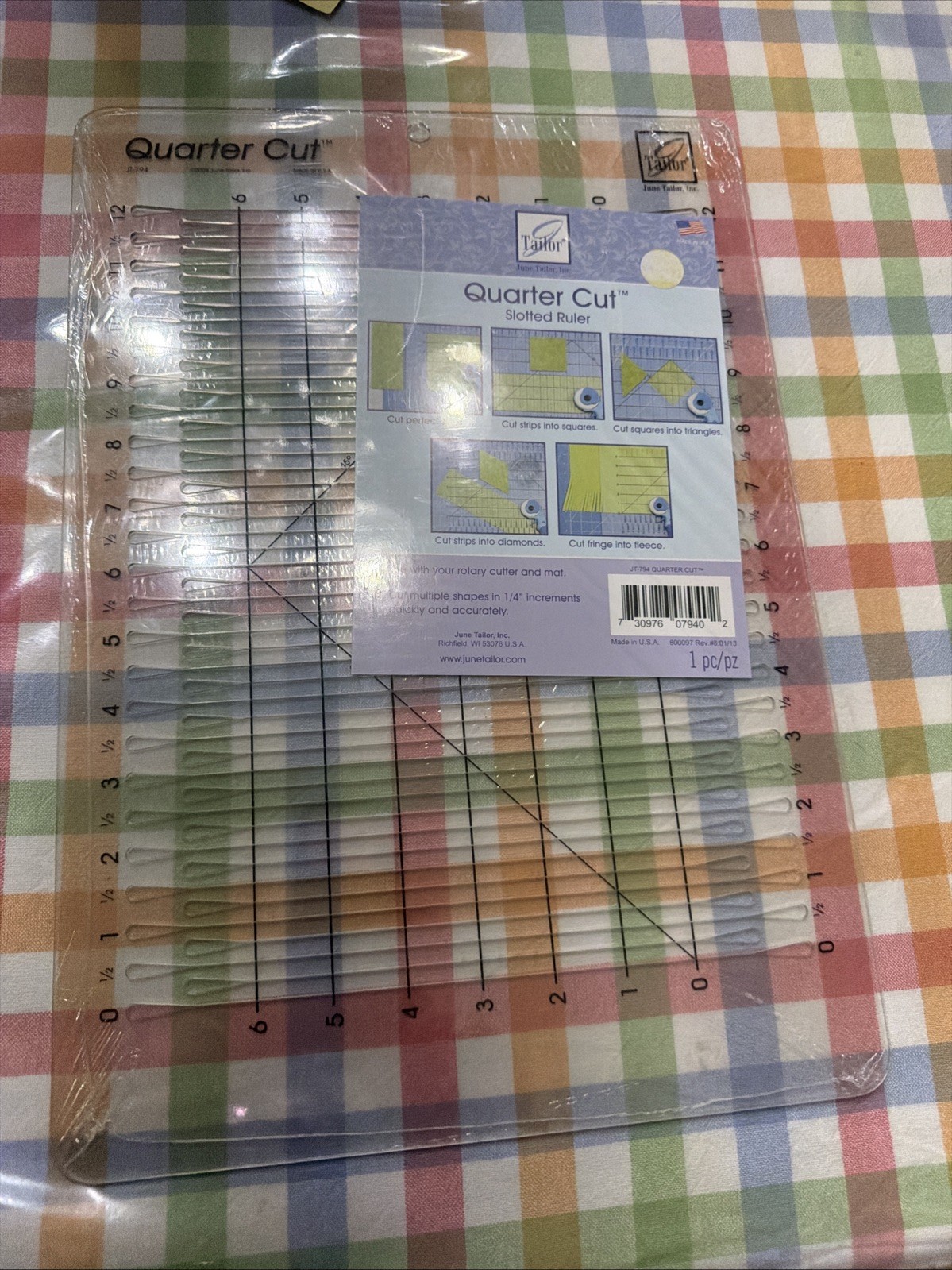 Quarter Cut Slotted Ruler by June Tailor-JT-794 in Original Packaging Sealed