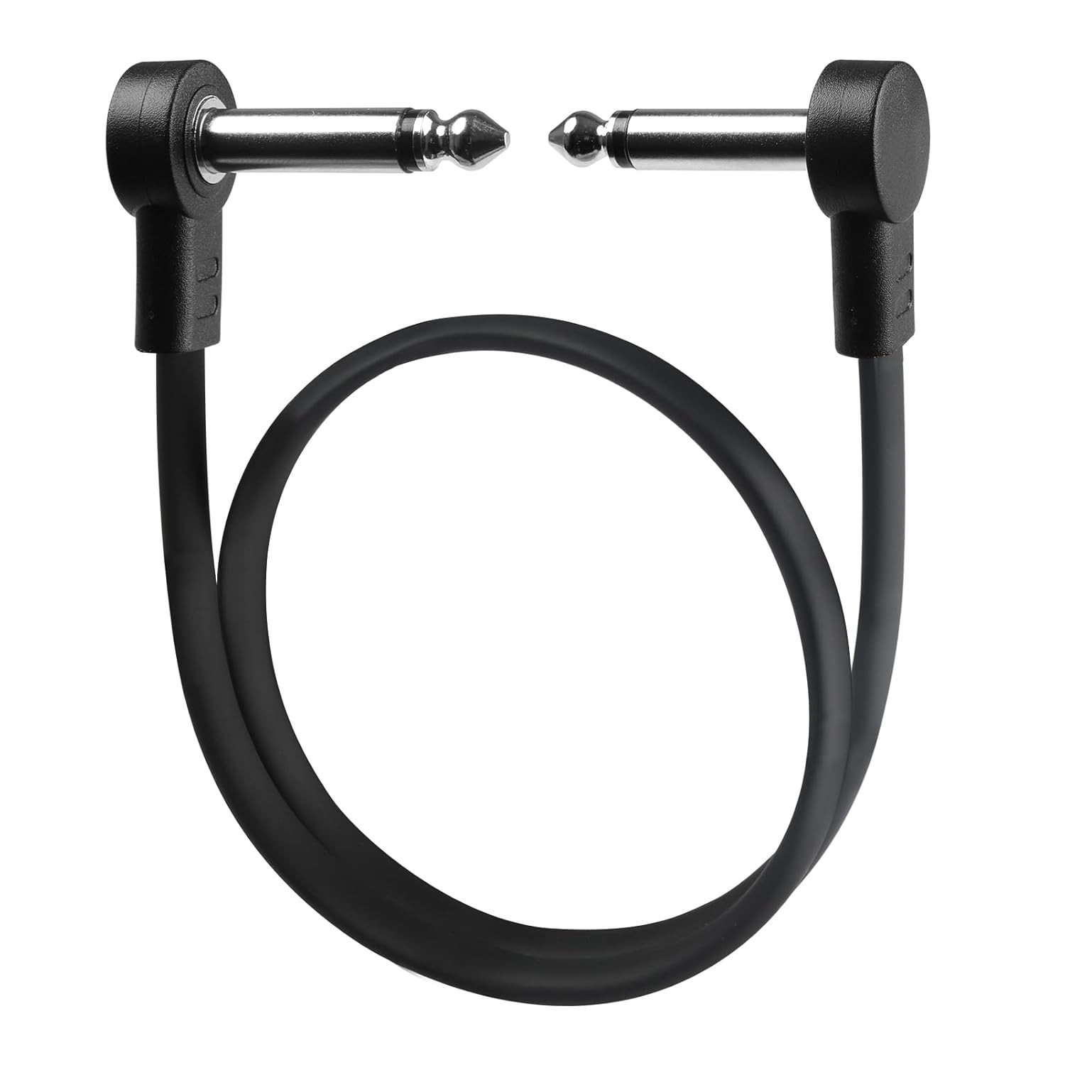 18 Inch Guitar Patch Cables, 1/4" TS Right Angle Effect Pedal Flat Cables
