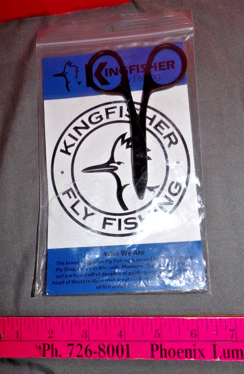 Kingfisher Fly Fishing Fly Tying & Cutter Stats Hair Scissors 5" Inch NEW IN BAG