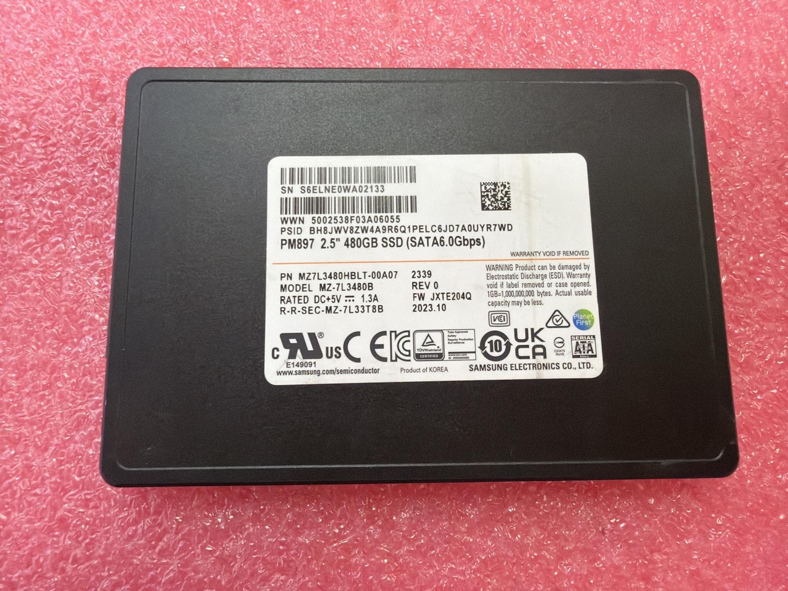 SAMSUNG MZ7L3480HBLT-00A07 PM897 480GB 2.5 SATA SSD