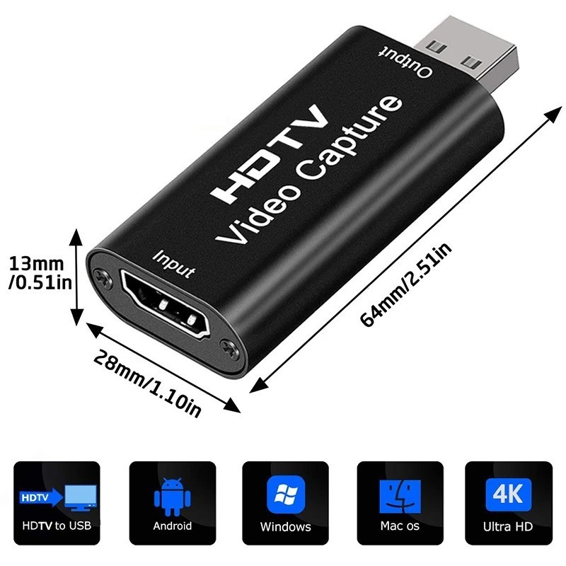 4K-Audio Video Capture Card USB 3.0 HDMI Video Capture Device Full HD Recording-