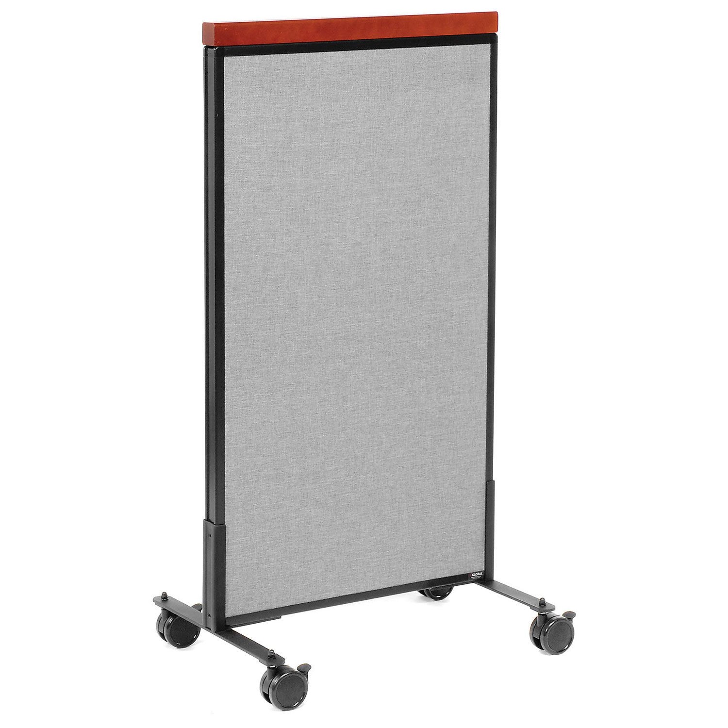 24-1/4"W x 46-1/2"H Mobile Deluxe Office Partition Panel Gray