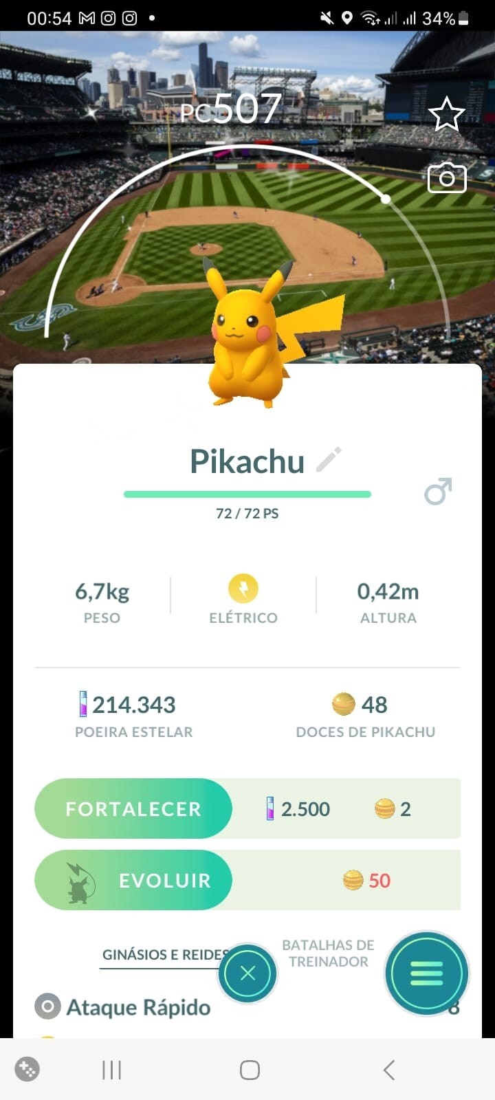 Pikachu Shiny baseball - Seattle BACKGROUND - pokemon GO PTC
