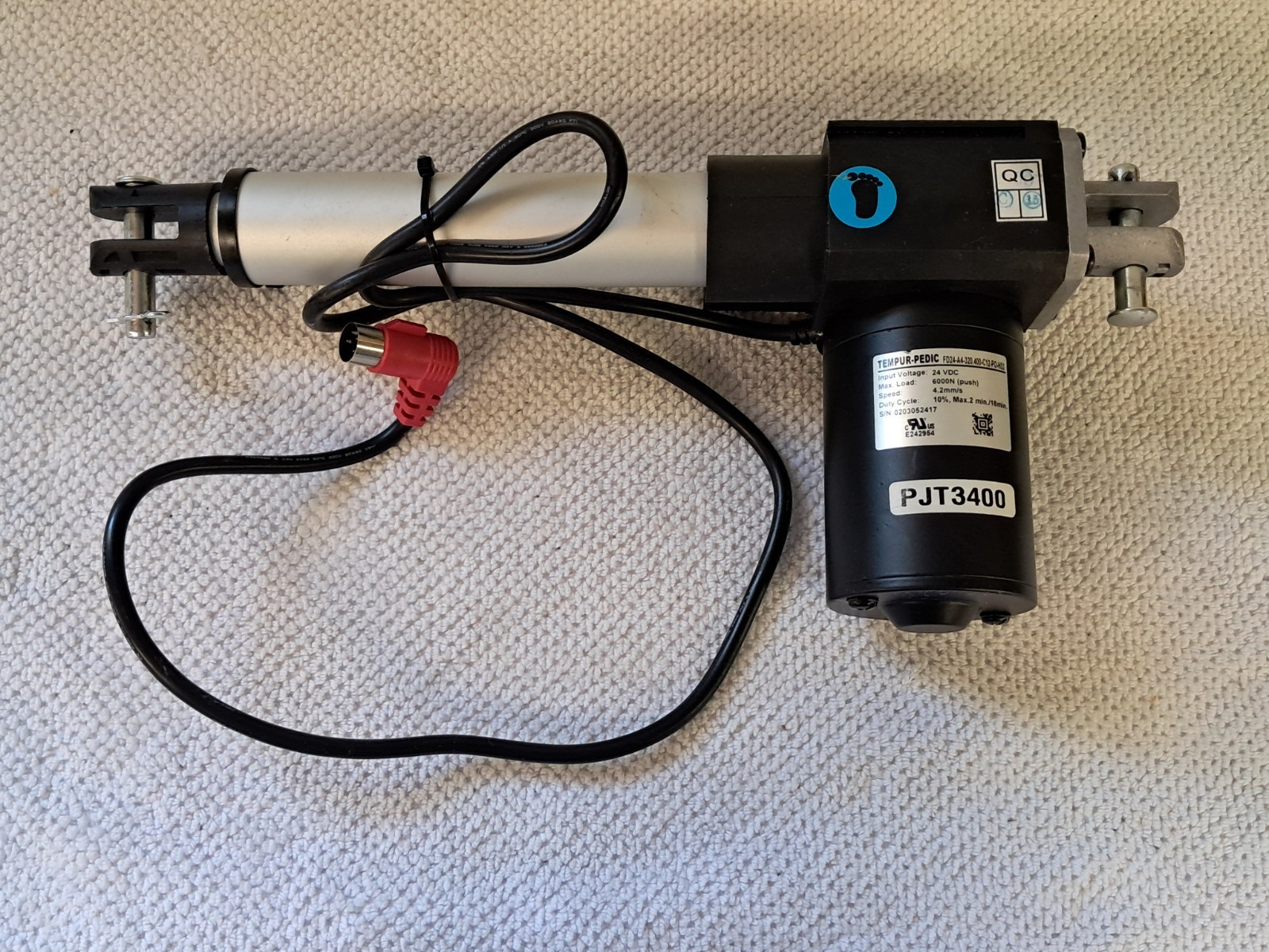 Tempur-Pedic Ergo Plus Foot Motor FD24-A4-320.400-C12-PO-HS3 Untested