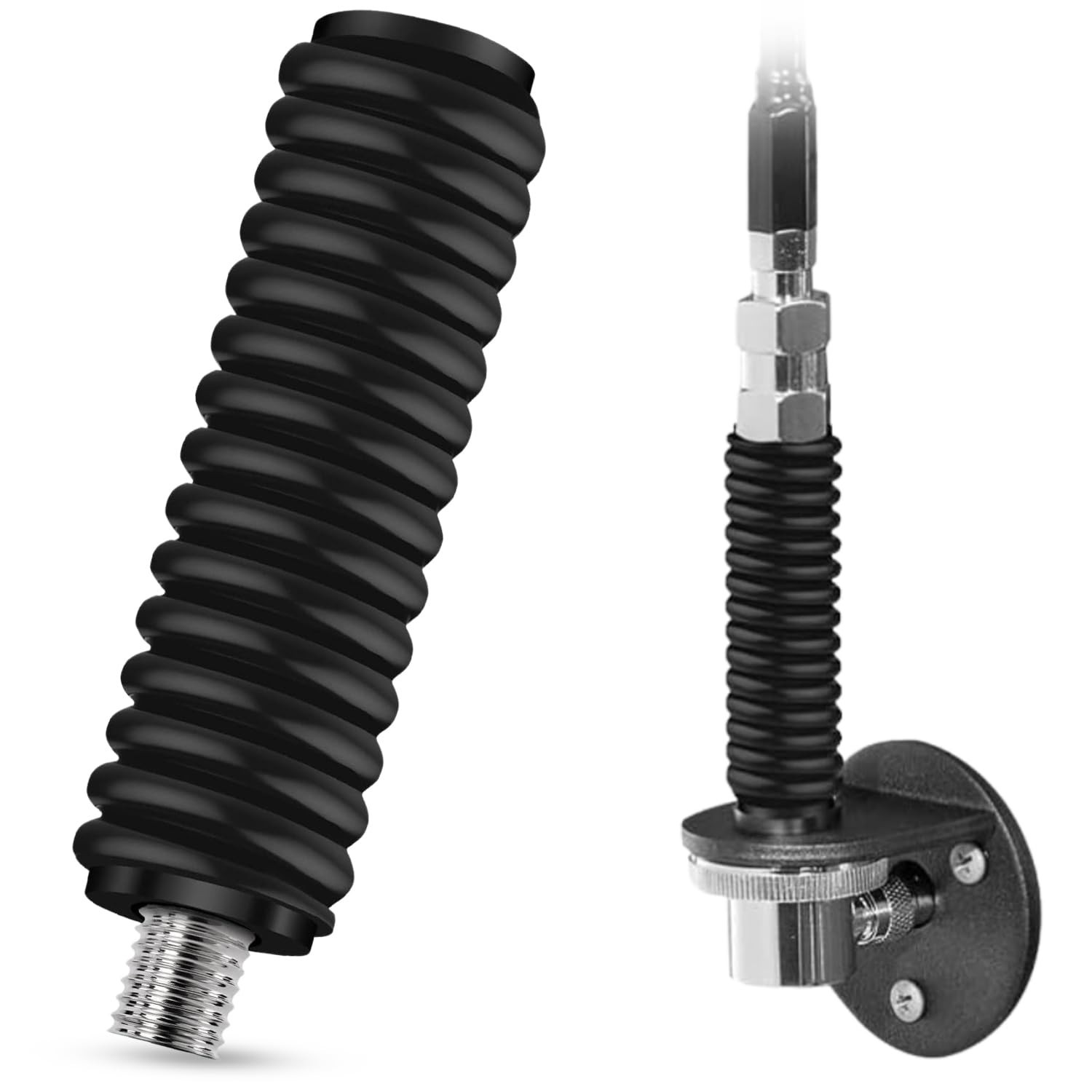 SS-3H Black CB Antenna Spring Mount, Black Heavy Duty Stainless Steel CB Spri...