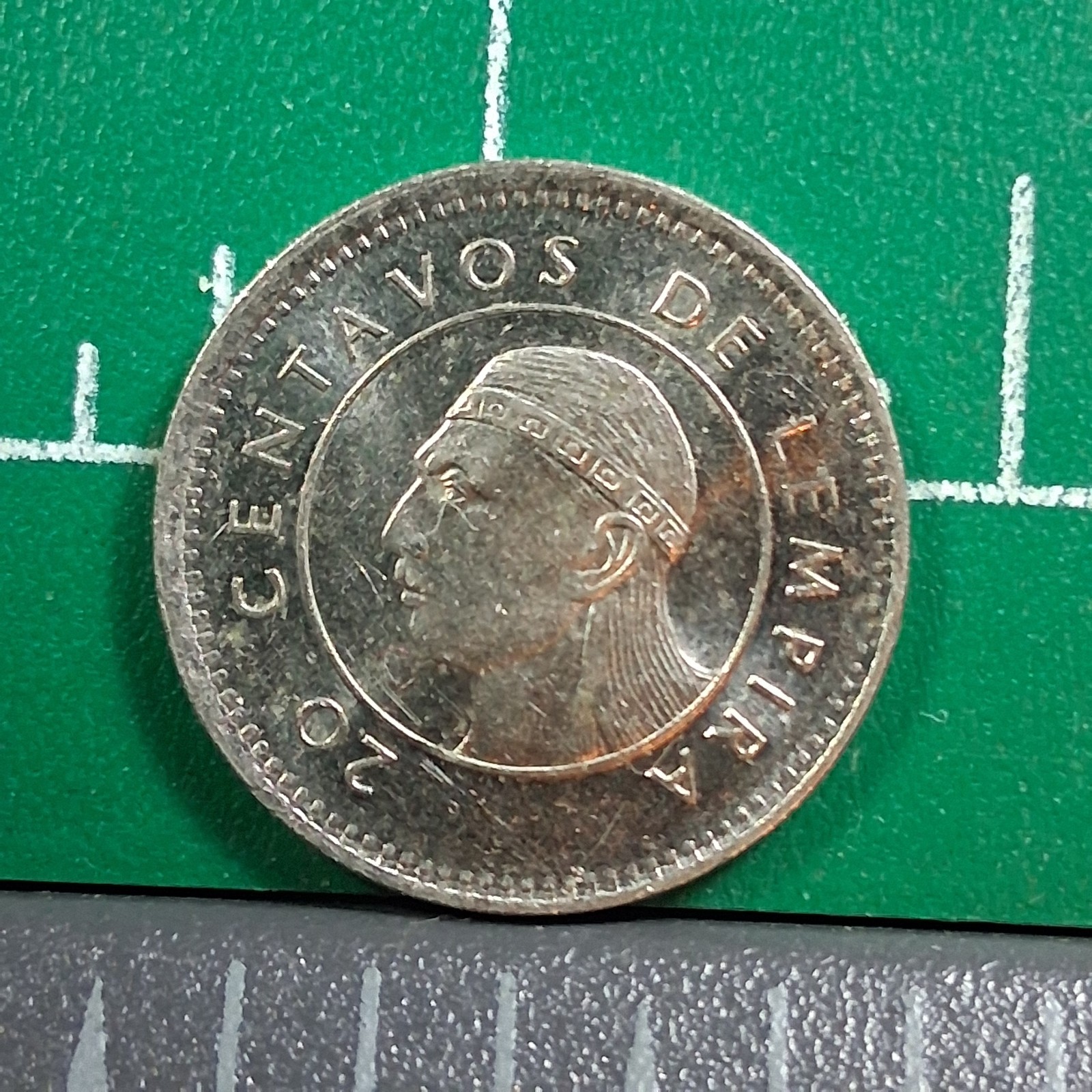 1999 Honduras 20 Centavos Coat of Arms / Chief Lempira Nickel-Clad Coin