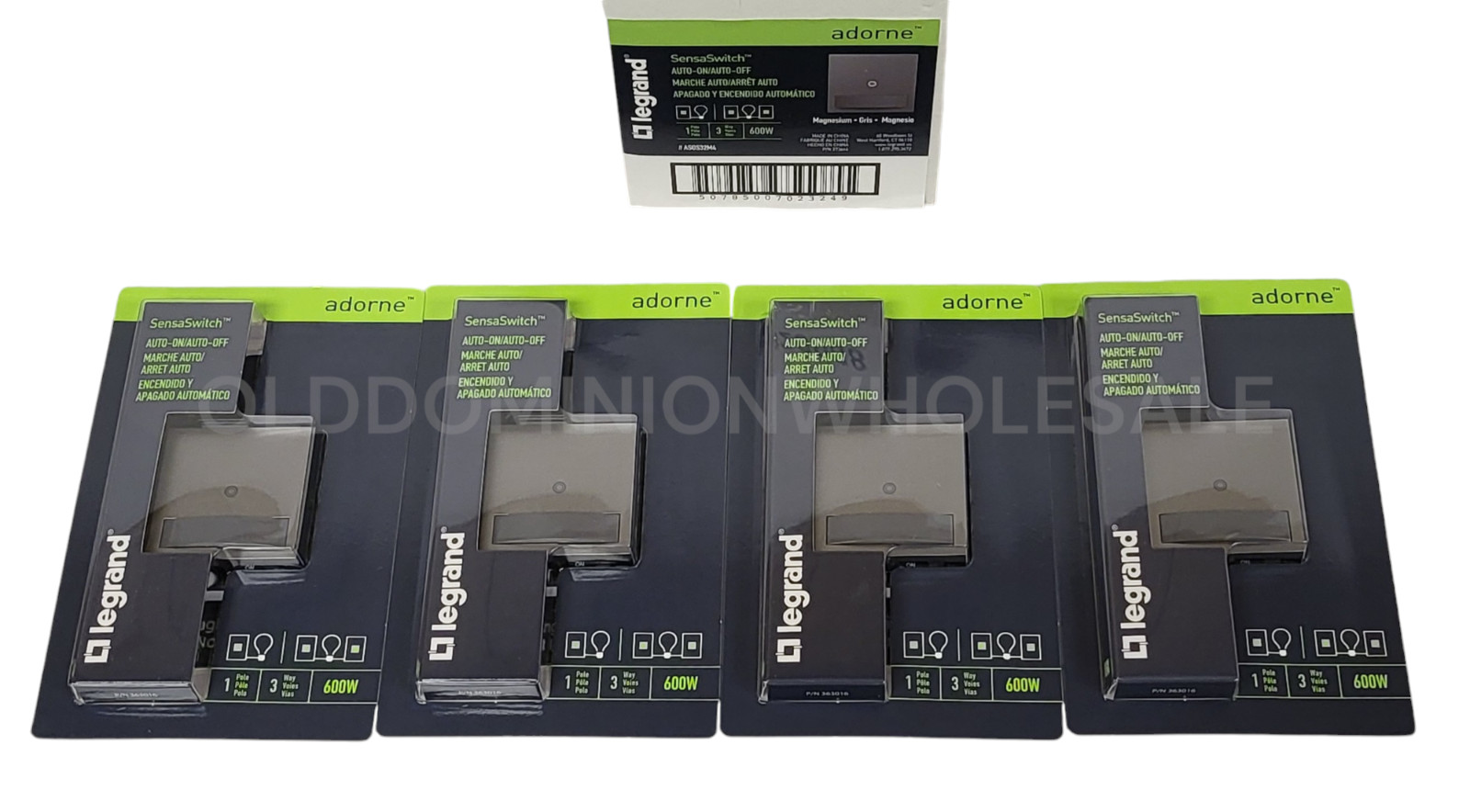 4 PACK Legrand Adorne ASOS32M4 Magnesium Auto On/Off Motion Sensor Sensa Switch