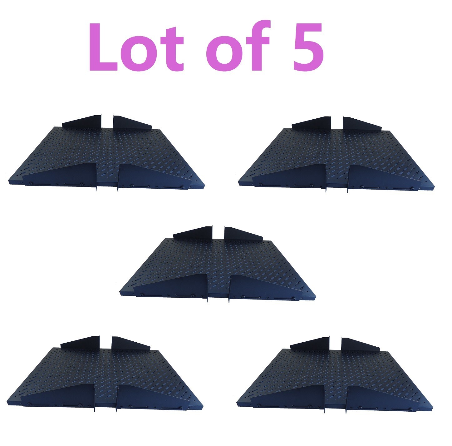LOT OF 5, 19"W 23"D Vent HEAVY-DUTY Shelf For O Cabinet & Rack flexible distance