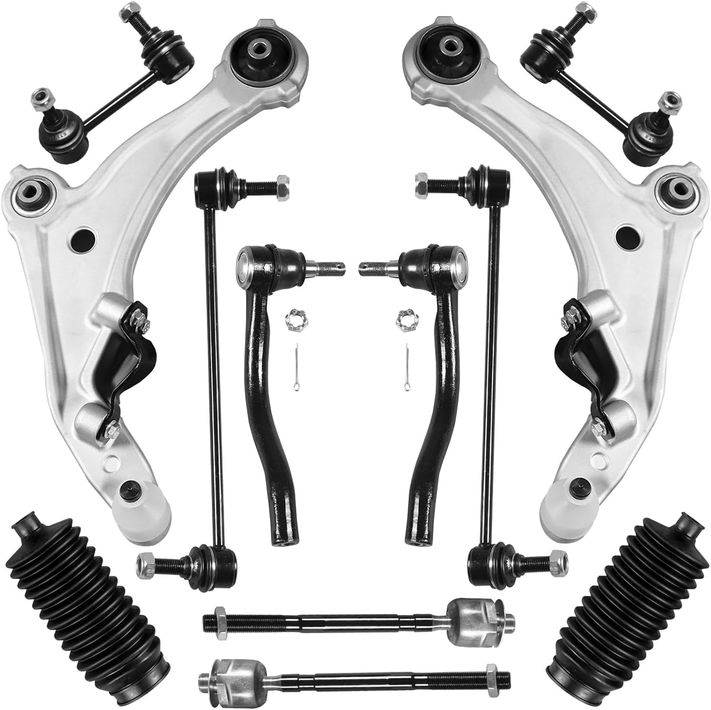 12pcs Front Lower Control Arm Tie Rod Sway Bar Kit For Nissan Maxima 2009-2014