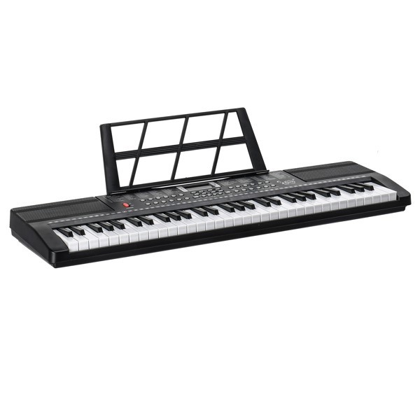 61-key electronic keyboard + stand + stool set, black