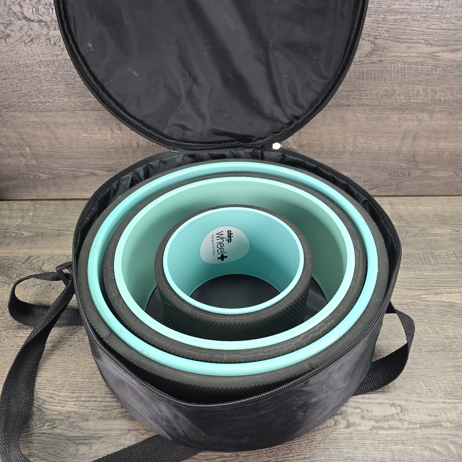 Chirp Wheel Plus 3 Pack Foam Roller Set W/ Travel Case Yoga Back Relief Exercise