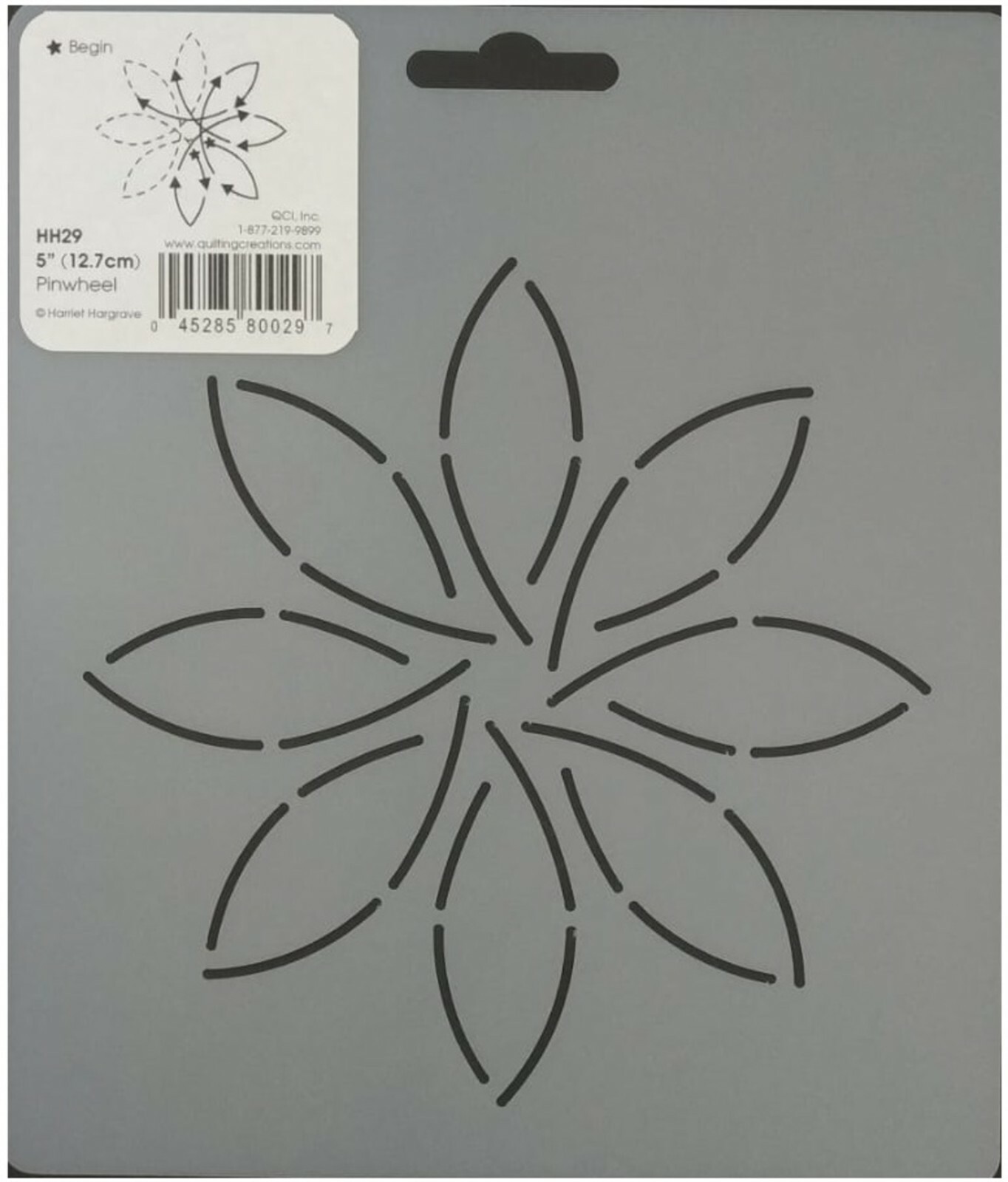 Quilting Stencil Pinwheel Block Quilt Patterns 5" Hand Machine Longarm Templates