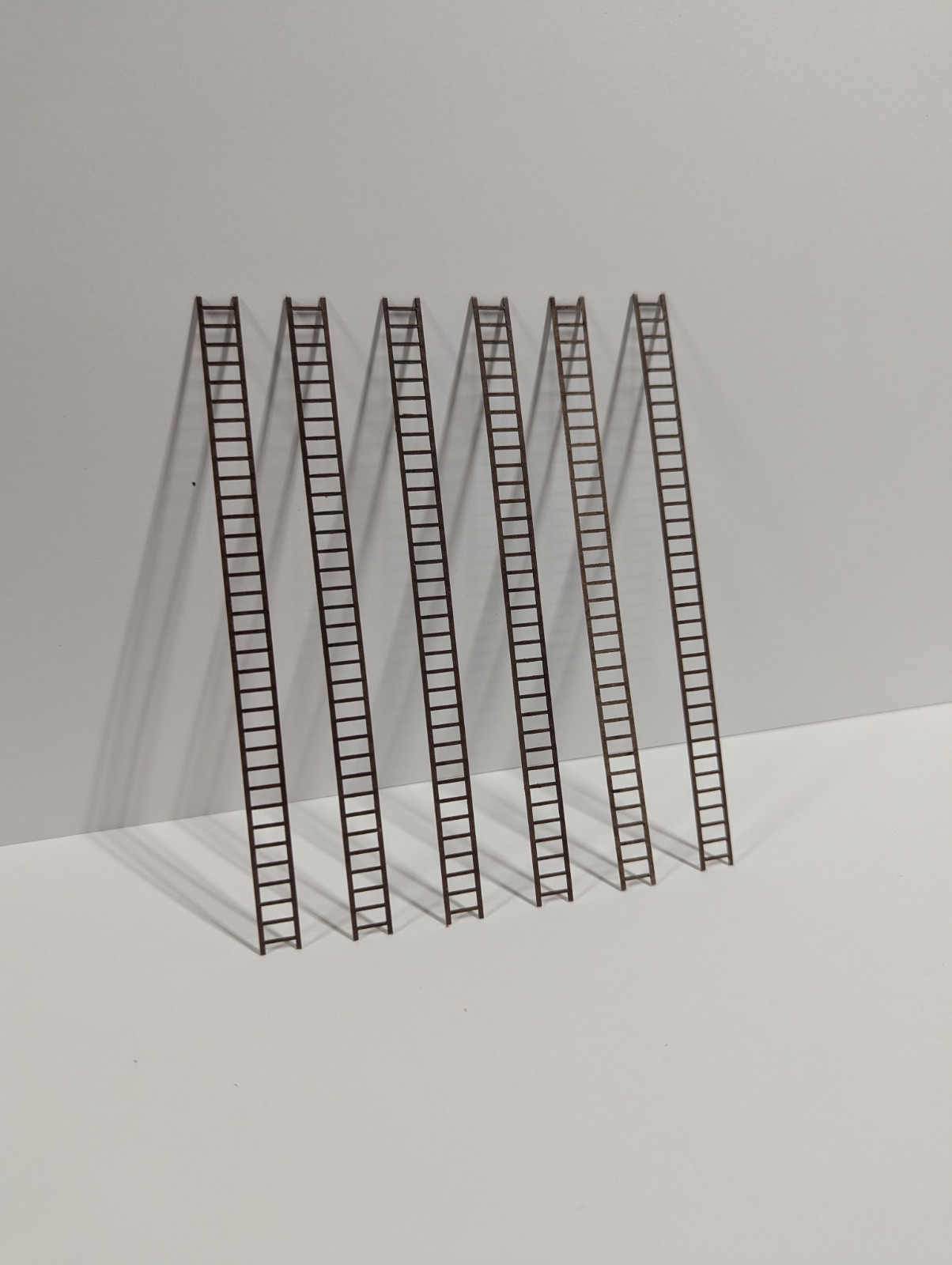 18 Pack - HO Scale Ladder - 5.5" tall Laser Cut Model Train Scenery Building Kit