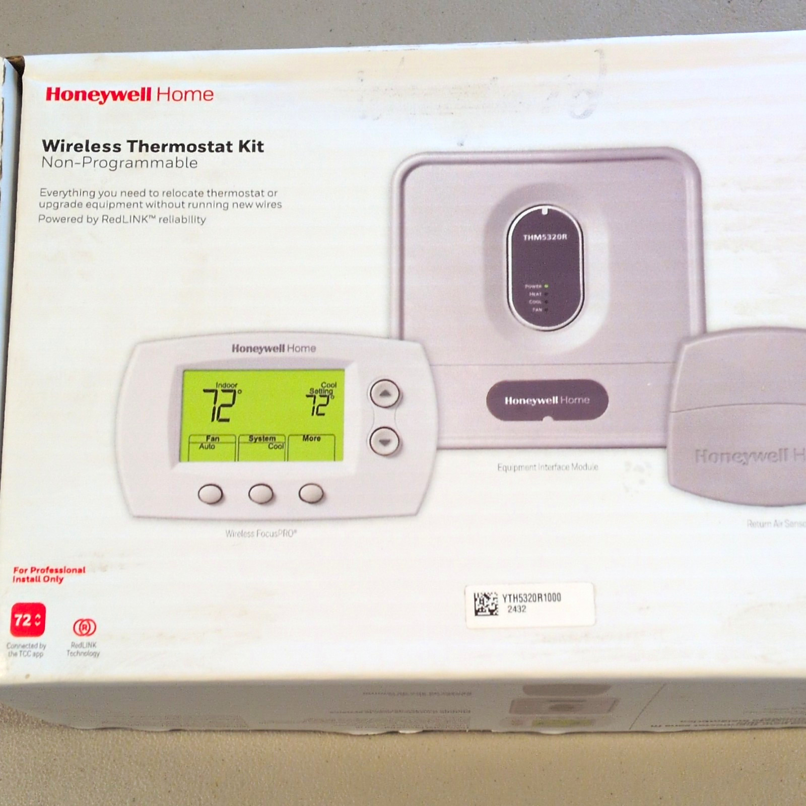 Honeywell Home Wireless Non-Programmable Thermostat Kit w/ Return Air Sensor