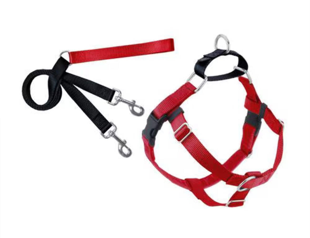 2 Hounds Design Red Freedom No-Pull Dog Harness with Training Leash