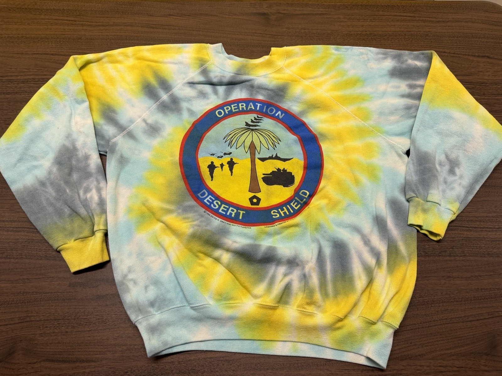 Vintage 1990 Operation Desert Shield Men’s Tie-Dye Sweatshirt - XL