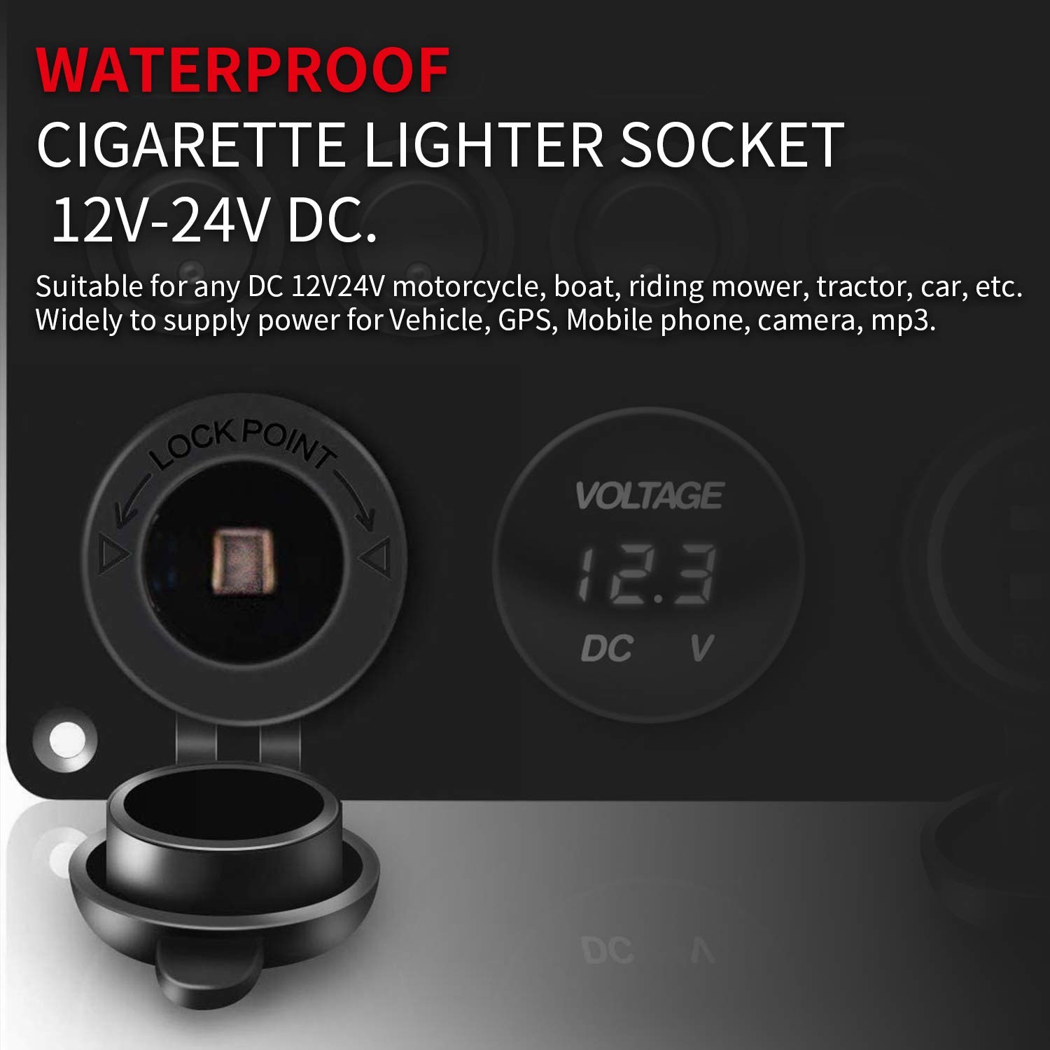 DaierTek 12V Cigarette Lighter Socket Replacement Female Connector DC No LED