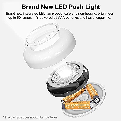 LED Puck Lights, Tap Light Battery Operated Push Button Light Stick Up 8-Pack