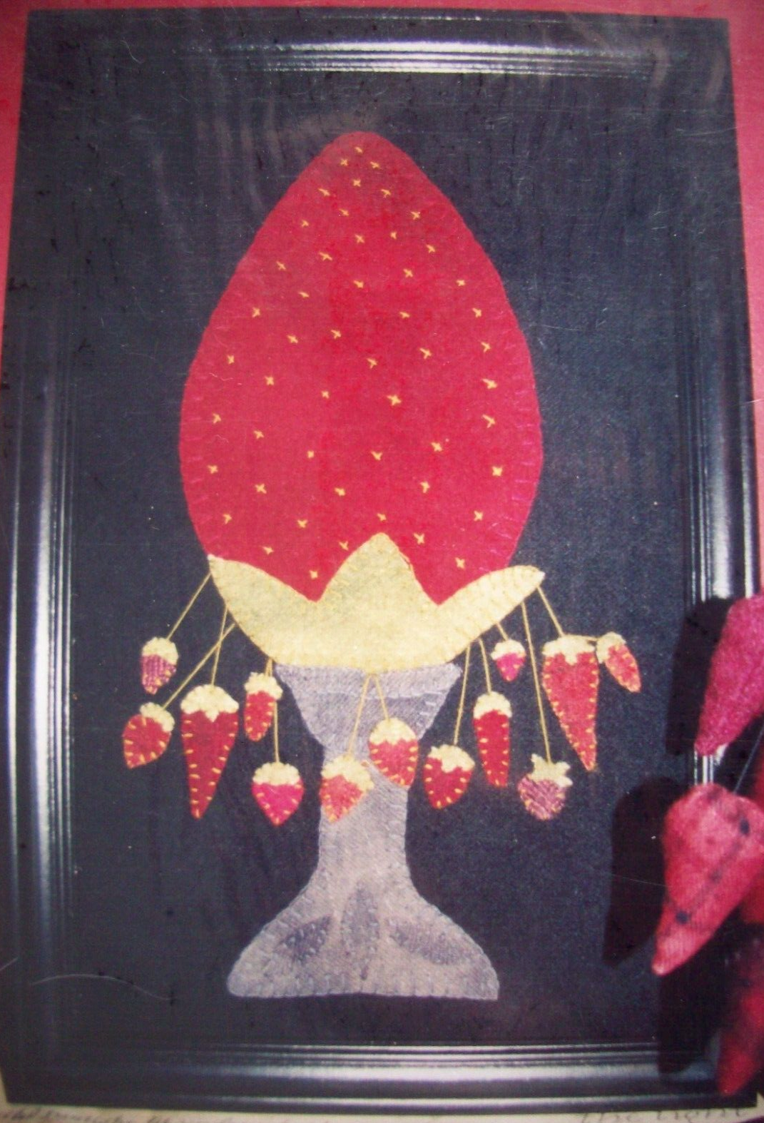 Strawberry Make-Do wool embroidery pattern Liberty Rose *D
